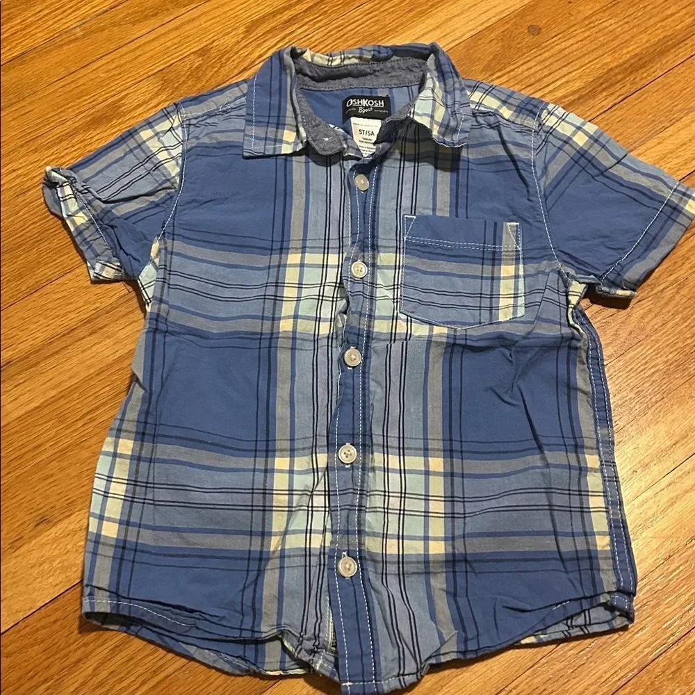 Oshkosh B’gosh Plaid Short Sleeve Buttondown Size 5T